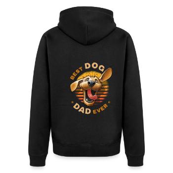 Best Dog Dad Ever Golden Retriever Herrchen Vater - Unisex Premium Bio Zip Hoodie - Schwarz - Hinten - Nico (187cm)