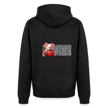 Cochon d’Inde maigre Amour avec cœur - Veste à capuche bio Premium Unisexe - noir - Dos - Nico (187cm)