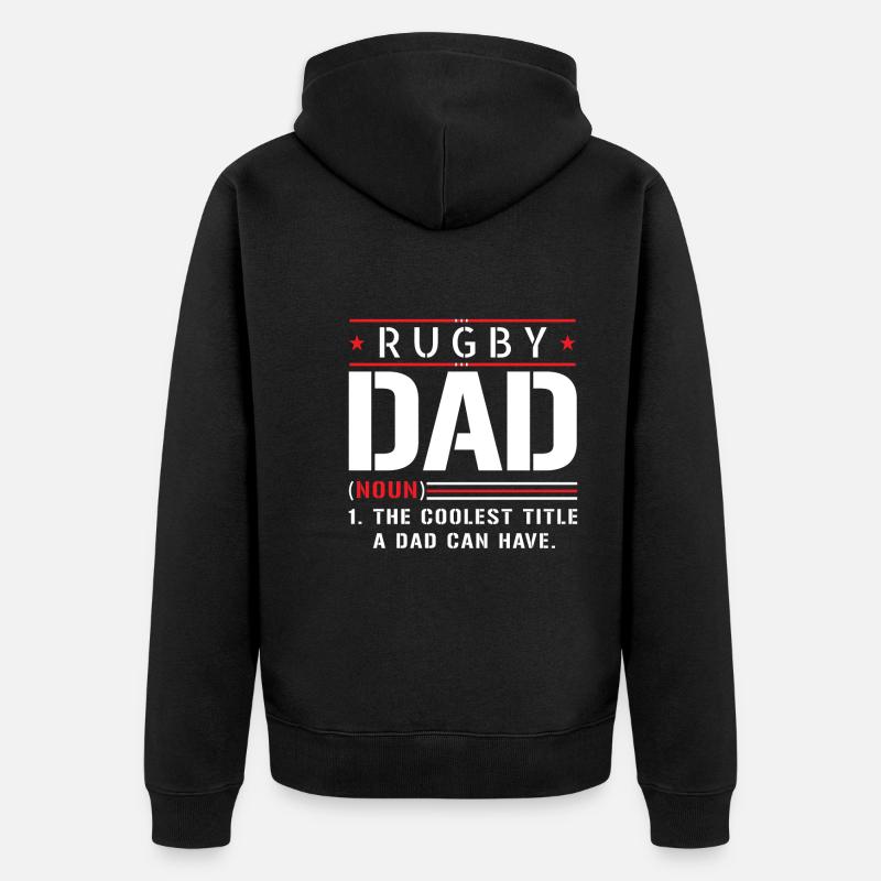 Rugby Papa Père Dire - Veste à capuche bio Premium Unisexe - noir