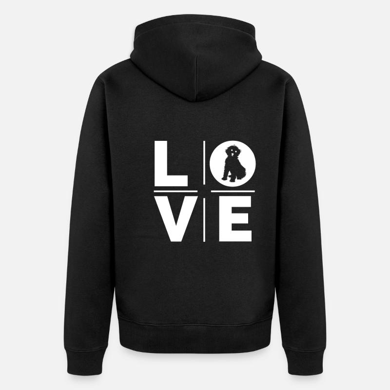 Bernedoodle Liebe - Unisex Premium Bio Zip Hoodie - Schwarz