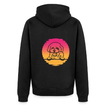 Bichon Frise - Veste à capuche bio Premium Unisexe - noir - Dos - Nico (187cm)