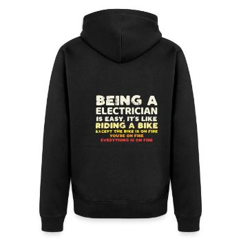 Citation d’électricien drôle - Veste à capuche bio Premium Unisexe - noir - Dos - Nico (187cm)