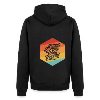 Always do what you love - Unisex Premium Organic Zip Hoodie - black - Back - Nico (187cm)