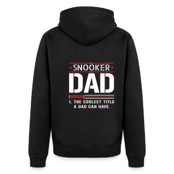 Snooker Papa Vater Spruch - Unisex Premium Bio Zip Hoodie - Schwarz - Hinten - Nico (187cm)