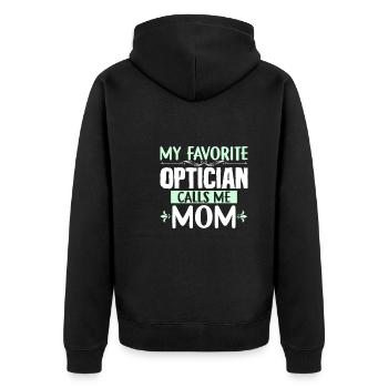 Mutter Bester Optiker - Unisex Premium Bio Zip Hoodie - Schwarz - Hinten - Nico (187cm)