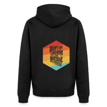 Great not perfect - Unisex Premium Organic Zip Hoodie - black - Back - Nico (187cm)