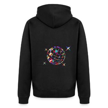 Disco ball mosaic colorful - Unisex Premium Organic Zip Hoodie - black - Back - Nico (187cm)