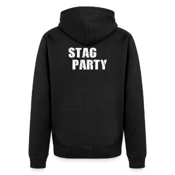 Stag Party Bachelor Party JGA - Unisex Premium Organic Zip Hoodie - black - Back - Nico (187cm)