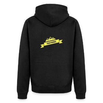 Mountainbiking - Unisex Premium Bio Zip Hoodie - Schwarz - Hinten - Nico (187cm)