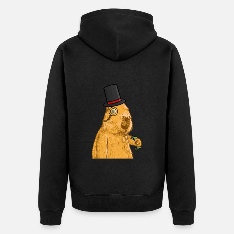 Riche Capybara - Veste à capuche bio Premium Unisexe - noir