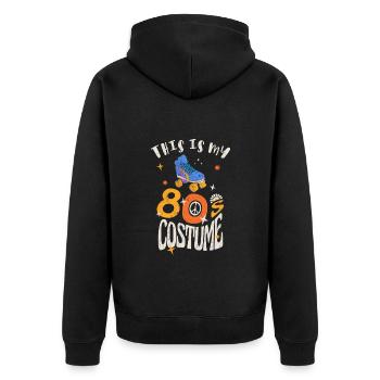 Das ist mein 80er Jahre Kostüm Grunge Effekt - Unisex Premium Bio Zip Hoodie - Schwarz - Hinten - Nico (187cm)