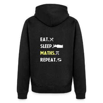 Eat Sleep Math Repeat - Unisex Premium Organic Zip Hoodie - black - Back - Nico (187cm)