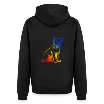 West Highland White Terrier Dog - Unisex Premium Organic Zip Hoodie - black - Back - Nico (187cm)
