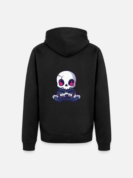 Zombie Halloween Skeleton Baby - Unisex Premium Organic Zip Hoodie - black