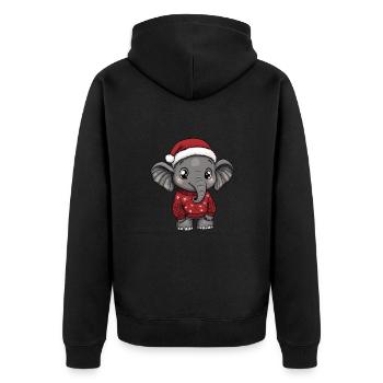 Bande dessinée de Noël éléphant - Veste à capuche bio Premium Unisexe - noir - Dos - Nico (187cm)