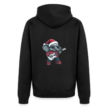 Guitare Rocker de Noël Elephant - Veste à capuche bio Premium Unisexe - noir - Dos - Nico (187cm)