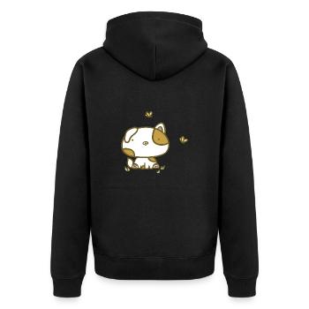 Cute dog - Unisex Premium Organic Zip Hoodie - black - Back - Nico (187cm)