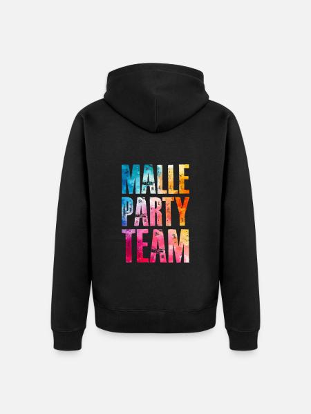 Malle Party Team Bunt - Unisex Premium Bio Zip Hoodie - Schwarz