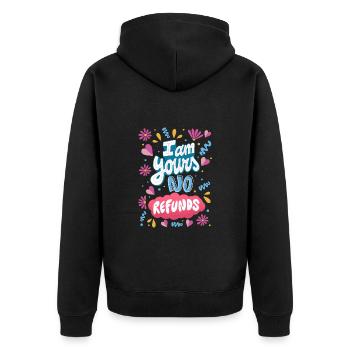 Je suis à toi, Pas de remboursement - Veste à capuche bio Premium Unisexe - noir - Dos - Nico (187cm)