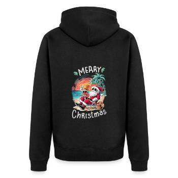 Noël en juillet - Veste à capuche bio Premium Unisexe - noir - Dos - Nico (187cm)