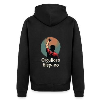 Stolze Hispanische Herkunft - Einheit und Stärke - Unisex Premium Bio Zip Hoodie - Schwarz - Hinten - Nico (187cm)