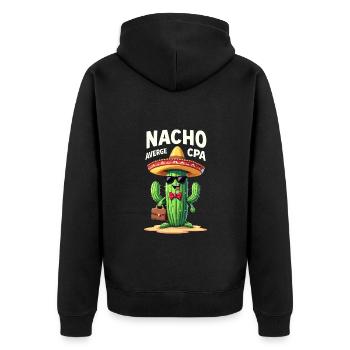 Nicht nur ein gewöhnlicher Steuerberater, Kaktus - Unisex Premium Bio Zip Hoodie - Schwarz - Hinten - Nico (187cm)