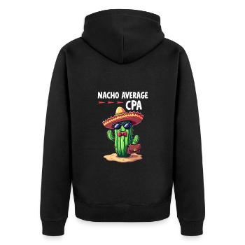 Nicht nur ein gewöhnlicher Steuerberater, Kaktus - Unisex Premium Bio Zip Hoodie - Schwarz - Hinten - Nico (187cm)