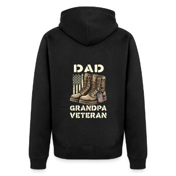 Fier papa grand-père vétéran bottes patriotique États-Unis - Veste à capuche bio Premium Unisexe - noir - Dos - Nico (187cm)