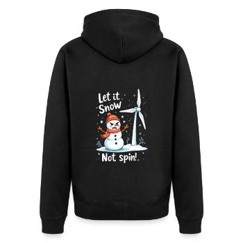 Stopp Windräder - Lasst es schneien, nicht drehen - Unisex Premium Bio Zip Hoodie - Schwarz - Hinten - Nico (187cm)