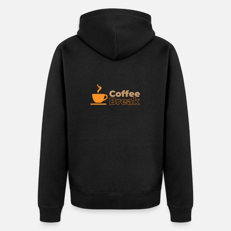 Kaffeepause - Unisex Premium Bio Zip Hoodie - Schwarz