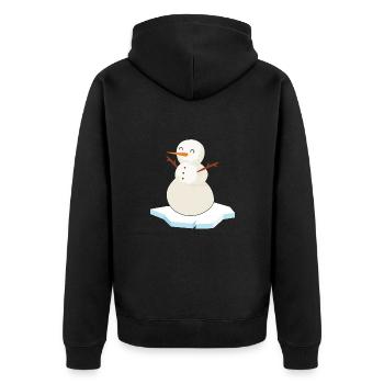 Bain de glace « Bonhomme de neige au trou de glace » Baignade hivernale - Veste à capuche bio Premium Unisexe - noir - Dos - Nico (187cm)