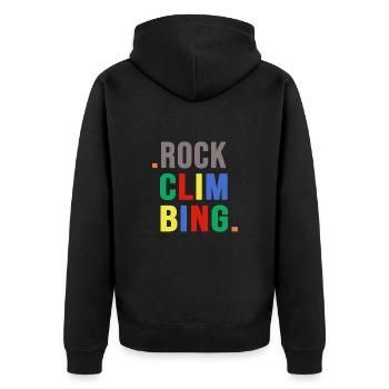 Alpinist Bergsteiger Felsklettern Kletterseil Fels - Unisex Premium Bio Zip Hoodie - Schwarz - Hinten - Nico (187cm)