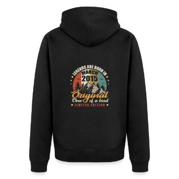 Original Legends Are Born In March 2015 - LE 🎉 - Unisex Premium Organic Zip Hoodie - black - Back - Nico (187cm)