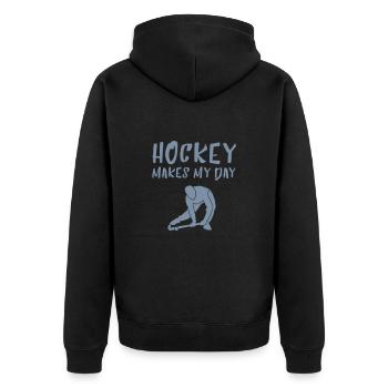 HOCKEY fait mon jour - Veste à capuche bio Premium Unisexe - noir - Dos - Nico (187cm)