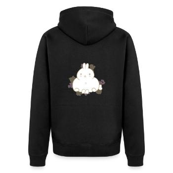 Cute Bunny - Unisex Premium Organic Zip Hoodie - black - Back - Nico (187cm)