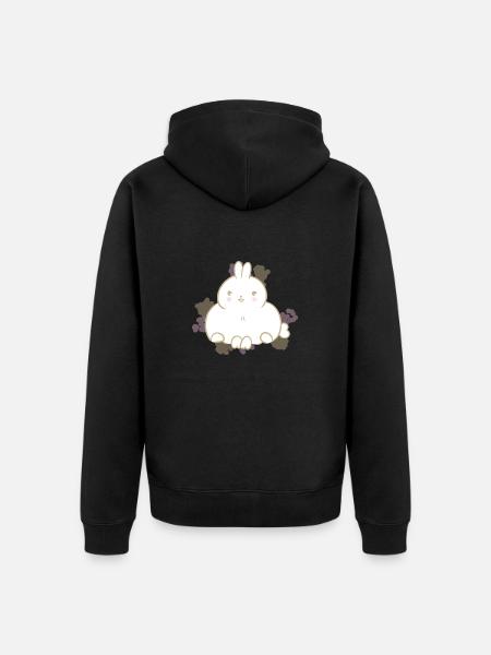 Cute Bunny - Unisex Premium Organic Zip Hoodie - black