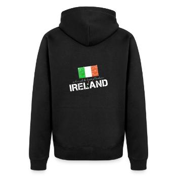 Ireland flag hearts - Unisex Premium Bio Zip Hoodie - Schwarz - Hinten - Nico (187cm)
