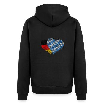 Bayern Deutschland - Unisex Premium Bio Zip Hoodie - Schwarz - Hinten - Nico (187cm)