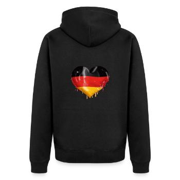 GERMANY HEART GERMANY FLAG GERMANY - Unisex Premium Organic Zip Hoodie - black - Back - Nico (187cm)