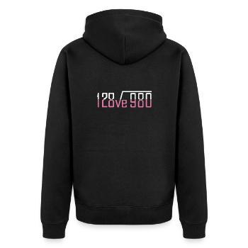 Formel der Liebe - Formula of Love - Unisex Premium Bio Zip Hoodie - Schwarz - Hinten - Nico (187cm)