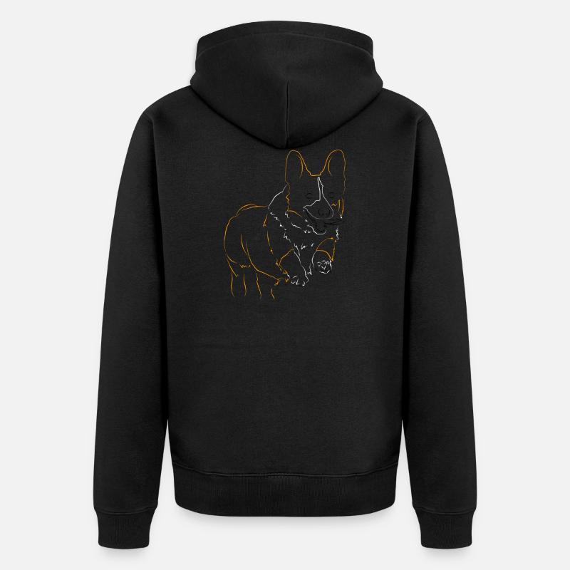 Chien Welsh Corgi Cardigan - Veste à capuche bio Premium Unisexe - noir