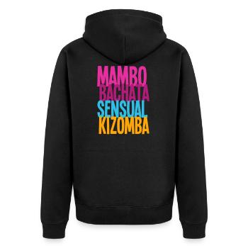 Mambo Bachata Sensual Kizomba - Dance Shirts - Unisex Premium Organic Zip Hoodie - black - Back - Nico (187cm)