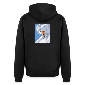 Ski - Unisex Premium Bio Zip Hoodie - Schwarz - Hinten - Nico (187cm)