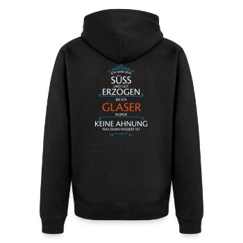 Glaser Beruf - Unisex Premium Bio Zip Hoodie - Schwarz - Hinten - Nico (187cm)