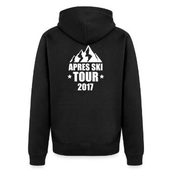 Apres SKi - Snowboarding - Ski fahren - Unisex Premium Bio Zip Hoodie - Schwarz - Hinten - Nico (187cm)
