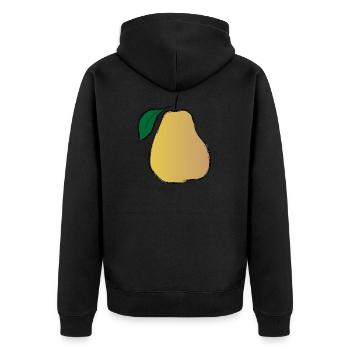 birne pear obst veggie gemuese fruits59 - Unisex Premium Bio Zip Hoodie - Schwarz - Hinten - Nico (187cm)