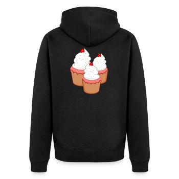 petits gâteaux muffins gâteaux boulangerie pâtisserie gâteau - Veste à capuche bio Premium Unisexe - noir - Dos - Nico (187cm)
