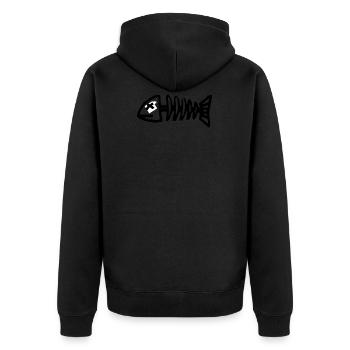 fish skeleton - Unisex Premium Bio Zip Hoodie - Schwarz - Hinten - Nico (187cm)