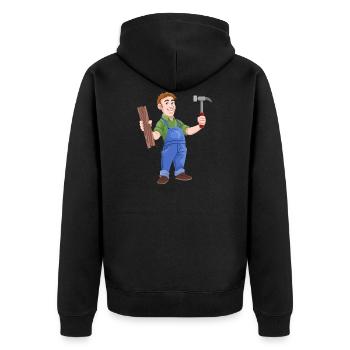 carpenter carpenter joiner carpenter joiner8 - Unisex Premium Organic Zip Hoodie - black - Back - Nico (187cm)