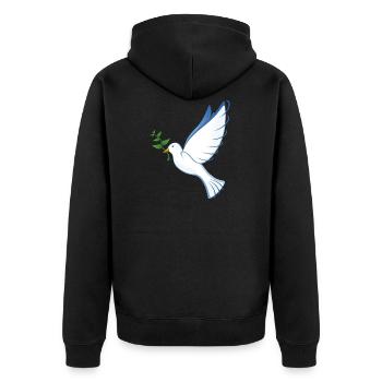 dove of peace - Unisex Premium Organic Zip Hoodie - black - Back - Nico (187cm)